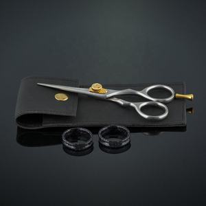 กรรไกรเล็มหนวดและเคราสีเงิน5นิ้วกรรไกรตัดผมสแตนเลสคมสุดๆเครื่องมือความงาม - Product Image 6