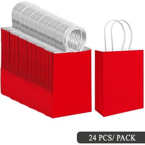 Sacchetti Regalo Rossi di Media Dimensione con Manici, 30 Pezzi, 11"x5"x8", Confezione Multipla per Feste e Usi Multipli - Product Image 1