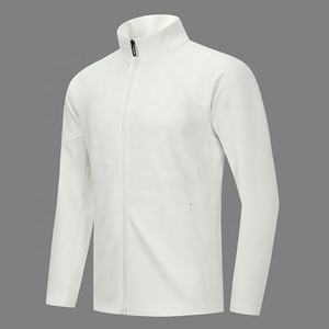 Chaqueta deportiva para hombre con cremallera completa y cuello alto, 50% poliéster, 43% algodón, 7% elastano, ajuste atlético, elástica, para correr. - Product Image 2