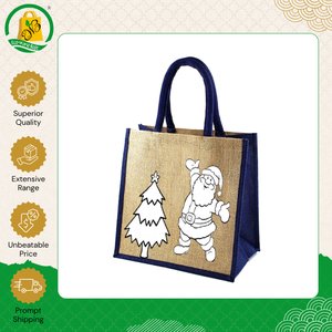 Bolsa de mano de yute con estampado navideño, diseño de lujo, de la mejor calidad, muy demandada y de gran venta, con asa acolchada, procedente de la India. - Product Image 4