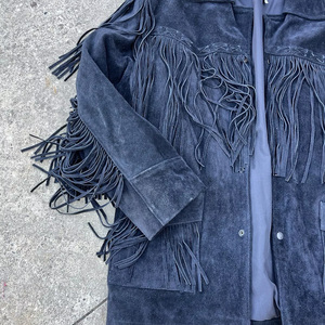 Vestes en daim de qualité supérieure, avec franges, respirantes, design et taille personnalisés, coupe ajustée, pour femmes. - Product Image 6