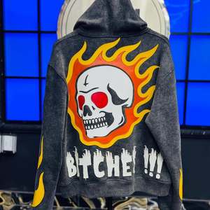 Streetwear 500gsm Men's French Terry Fleece Hoodies All Over Metal <b>Stones</b> Boxy Cropped Full Face Half Zip up Hoodie for Men - Product Image 6