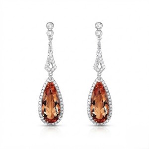 Pendientes de Plata 925 Aniva Classic para Mujer con Diseño de Flor y Engaste de Diamantes para Boda - Product Image 3