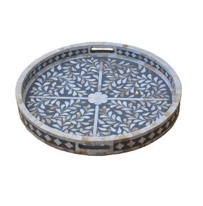 Round Custom Logo Bone Inlay <b>Serving</b> <b>Tray</b> Rectangle <b>Tray</b> <b>Plastic</b> Designed by Professional Manufacturer STAR CRAFTS INDIA - Product Image 1