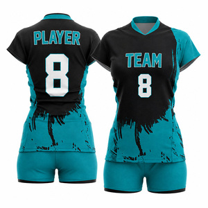 Conjunto de Shorts y Camiseta de Voleibol Sublimados Personalizados para Mujer, Alta Calidad, Transpirables, de Secado Rápido, Poliéster 320g, Cintura Elástica, Personalización para Equipos - Product Image 2