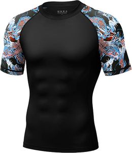 BJJ MMA Rashguard Boys' Long Sleeve <b>Compression</b> Quick Dry UPF50+ Waterproof Spandex Anti-Rip for No-Gi Grappling Sparring - Product Image 2