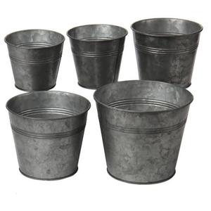 Ensemble de 6 seaux décoratifs pour la maison, le jardin, le balcon, le mariage - pour fleurs et décorations, jardinière galvanisée à prix abordable - Product Image 1
