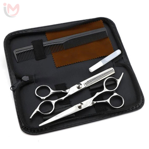 Ensemble de ciseaux de coiffure professionnels en acier inoxydable pour salon, coupe et effilage, pour barbier - Product Image 4