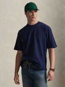 Camiseta de Algodón para Hombre, Cuello Redondo, Manga Corta, Color Azul Marino, Corte Regular, Estilo Casual, Tejido Jersey - Product Image 4
