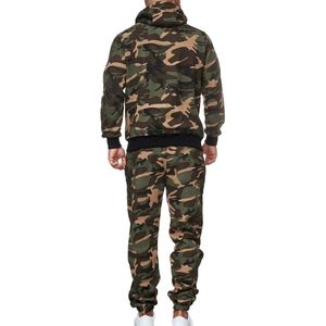 Conjunto de Chándal de Forro Polar con Camuflaje Personalizado, Sudadera con Capucha y Pantalones Deportivos para Entrenamiento en Gimnasio, Ropa Deportiva Informal para Exteriores - Product Image 2
