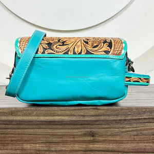 Trousse de toilette de voyage de luxe en gros Trousse de toilette à bandoulière en cuir de vachette usiné à la main pour femmes Organisateur de maquillage à la mode - Product Image 5