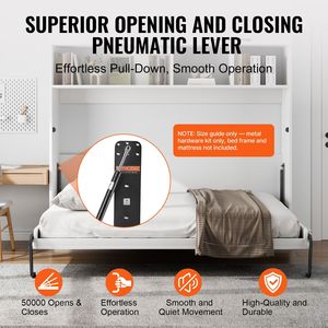 Kit de Cama Plegable de Lujo Tamaño Twin, Estructura de Cama Abatible con Palanca Neumática de Alta Resistencia y Herrajes Mecánicos, Soporte Plegable en C - Product Image 5