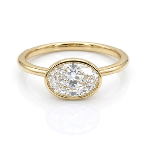 Bague de fiançailles Gemver pour femme en or jaune 14 carats avec diamant de laboratoire, sertissage clos, 2 carats, taille poire, couleur F, clarté VS1, IGI - Product Image 1