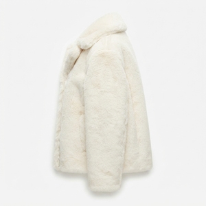 Women's Burgundy Rabbit Fur & Hooded Vintage <b>Maternity</b> Coat Luxury Warm <b>Winter</b> Plush <b>Jacket</b> Regular Sleeve Fashion Outerwear - Product Image 2