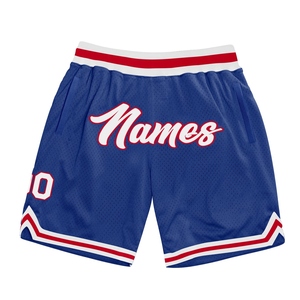 Venta al por Mayor Directa de Fábrica OMMIZ INDUSTRY, Pantalones Cortos de Baloncesto Auténticos Personalizados en Negro, Blanco, Rayas y Naranja-Azul Rey - Product Image 2