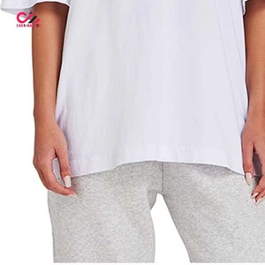 Premium Quality <b>Women</b> Oversized <b>White</b> Crew Neck <b>Short</b> <b>Sleeve</b> T-<b>Shirt</b> Loose Fit Plain Jersey Cotton Casual Top All Seasons - Product Image 3