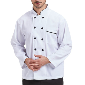 เสื้อเชฟขายส่ง ผ้าฝ้าย เสื้อคลุมครัวมืออาชีพ ร้านอาหาร เบเกอรี่ บริการจัดเลี้ยง ชุดยูนิฟอร์มเสื้อเชฟ - Product Image 1