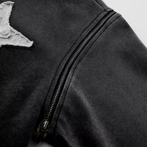 Sweats à capuche personnalisés de haute qualité pour hommes, vente en gros, dernier design, effet délavé à l'acide. - Product Image 3