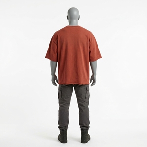 Camiseta Oversize Roja Oxidada para Hombre Estilo <span class=keywords><strong>Bape</strong></span>, Ropa para Hombre, Camisetas para Hombre, Proveedor Mayorista, <span class=keywords><strong>Precio</strong></span> Bajo - Product Image 2