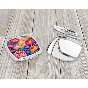 Colorful Peonies <b>Compact</b> Travel Makeup <b>Mirror</b> Folding Handheld Pocket <b>Mirror</b> for Women and Girls Decorative Gift Idea - Product Image 3