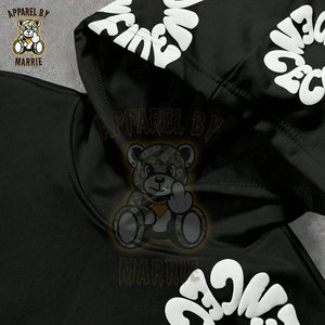 Sudadera con Capucha de Alta Calidad con Estampado Puff para Hombre, Personalizada, Mezcla de Algodón y Felpa, Gruesa, para Invierno, Estilo Urbano, OEM - Product Image 3