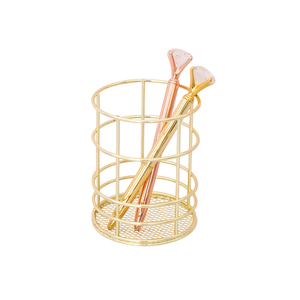 Support de stylo et de crayon en métal personnalisé avec base en bois, organiseur de bureau pour l'école et le bureau - Product Image 5