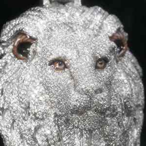 Pendentif tête de lion plaqué argent pour homme avec cristaux en strass, bijoux de mode hip-hop - Product Image 3