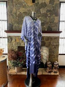 เดรสคาฟทันไซส์ใหญ่ ลายย้อมสีคราม ผ้าเรยอน สำหรับคลุมชุดว่ายน้ำ ทรงหลวมใส่สบาย เหมาะสำหรับวันพักผ่อนฤดูร้อน - Product Image 5