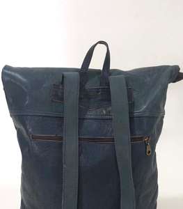 Minimalist Leather Roll Top <b>Backpack</b> Genuine Cowhide Laptop Bag Mens Travel Rucksack for Daily Commuting LTBP-0072 - Product Image 4