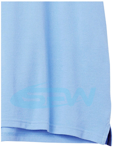 เสื้อโปโลผู้ชายสีฟ้าอ่อน แขนสั้น ผ้าฝ้าย สีพื้น สไตล์ลำลอง ระบายอากาศได้ดี ทอแบบอ็อกซ์ฟอร์ด ทรงปกติ - Product Image 6