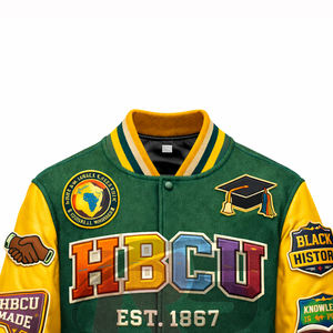 Veste bomber HBCU pour homme – Veste universitaire classique avec construction en laine résistante - Product Image 2