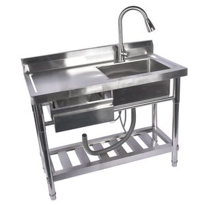 Lavello da Cucina Commerciale Indipendente in Acciaio Inossidabile con Cassetto e Rubinetto Estraibile 39.3'' Lavello Destro - Product Image 3