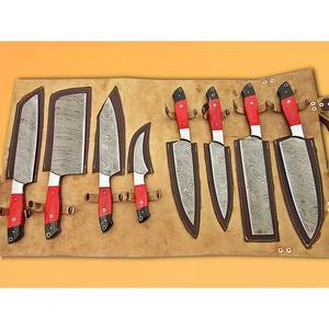 Juego de Cuchillos de Cocina Profesionales de 8 Piezas, Hechos a Mano en Acero de Damasco, con Mangos de Plástico y Hoja de Punta Caída, Personalizables OEM - MS Enterprise - Product Image 2
