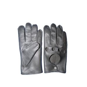 Gants de conduite classiques en cuir pour hommes, poignet réglable, trous perforés sur les doigts, gants de chauffeur - Product Image 1