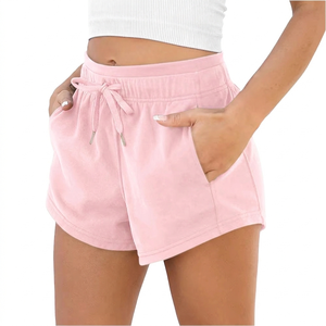 Shorts de Algodón para Mujer de Primera Calidad, 220 GSM, Tela Suave y Pesada, Corte Regular, Cintura Elástica, Shorts de Sarga para Mujer - Product Image 1