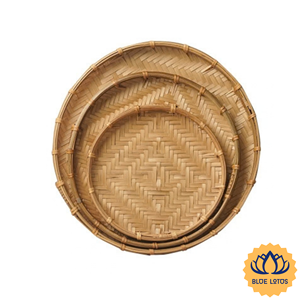 [BEST SELLING] | <b>Bamboo</b> Woven <b>Basket</b> Decorative Tabletop Picnic Food Hamper Snack Display <b>Basket</b> Wholesale Order from Vietnam - Product Image 1