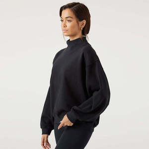 Sudadera Oversize de Cuello Alto para Mujer, Ajuste Relajado, Cálida y Suave de Forro Polar, Transpirable, Ecológica, Forrada, Estilo Urbano de Moda - Product Image 2