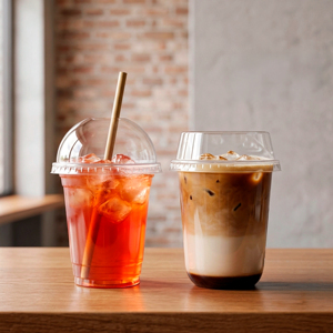 QUANG QUAN Transparent Disposable Single Wall PP <b>Cups</b> 16/22/24o 95mm Diameter Recyclable for Iced Coffee Tea & Cold <b>Drinks</b> - Product Image 1