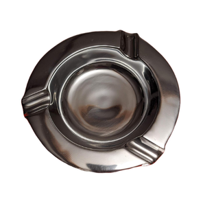 Cenicero Redondo Clásico de Metal sin Humo para Cigarros y Cigarrillos con Acabado Pulido para Uso en Escritorio - Regalo de Lavie Creations - Product Image 1