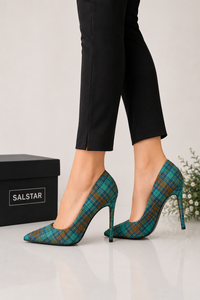 Wholesale Women's Wedding Party Scottish Tartan Plaid Stiletto <b>Heels</b> – Custom Designer High <b>Heel</b> Shoes - Product Image 2