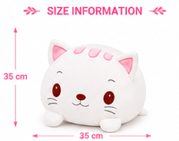 Coussin en peluche chat, jouet doux en forme de chat mignon, décoration pour canapé et lit, cadeau pour enfants, vente en gros OEM, coussin en peluche animal en peluche