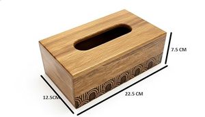 Solid Wood Tissue Box Holder Rectangle Tissue Case Classic Desktop Organizer <b>for</b> Office Hotel Home - Product Image 2