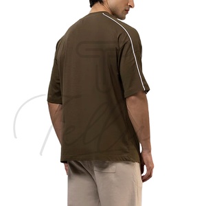 T-shirt pour homme à manches courtes, couleur unie, coupe classique, dernier design, 100% coton, tissu tricoté, sportif, grande taille, respirant, séchage rapide - Product Image 4