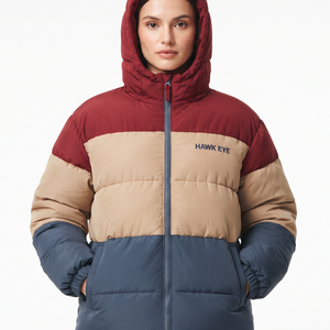 Manteau d'hiver imperméable à capuche pour femme, en toile matelassée, coupe-vent, fermeture éclair intégrale, chaud, pour l'extérieur, coupe classique, vente en gros - Product Image 5