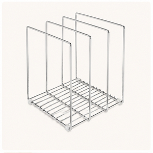 Steel Pan Organizer <b>Rack</b> for <b>Kitchen</b> Cabinet and Pantry <b>Storage</b> Metal Wire Holder for Skillets Frying Pans and Cutting Boards - Product Image 2