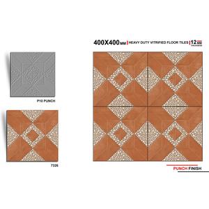 Export Quality 9mm Thickness 40x40cm Embossed Dotted Punch Rustic Matte Non-Slip Porcelain Digital Parking Tiles 400x400mm - Product Image 2