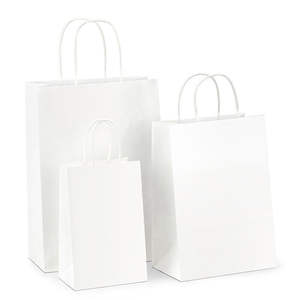 Sac en papier blanc tendance avec bordure noire, emballage pour vêtements, sac cadeau, sac à main, sac en papier pour chaussures et vêtements - Product Image 1