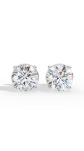 Essential Cut Four Prong Solitaire 7.3MM Lab Grown Diamond Studs 10K Gold IGI Certified Luxury <b>Fine</b> Jewelry Wedding <b>Earrings</b> - Product Image 3