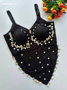 Chemisier sans manches style corset en coton doux de qualité supérieure avec miroir à main - Collection Kaudi - Achats en ligne Inde - Product Image 2