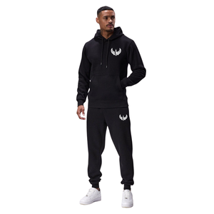 Conjunto Deportivo Informal con Capucha de Forro Polar Negro para Hombre, Ropa Deportiva para Gimnasio, Conjunto para Correr, Ropa Deportiva de Invierno - Product Image 1
